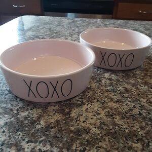 Rae Dunn Pink "XOXO" Valentine's Day Candy Dish, Set of 2, EUC